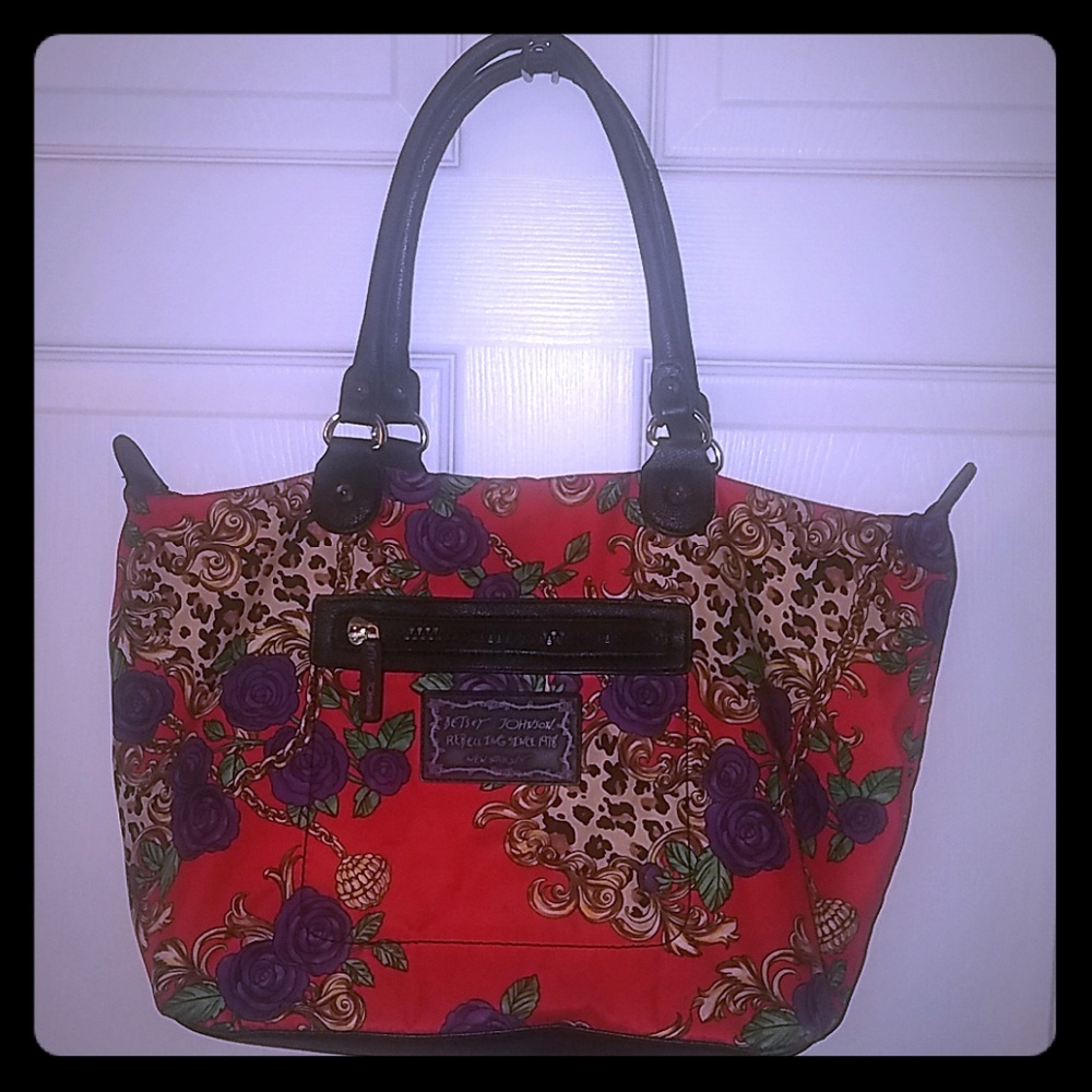 Betsey Johnson satchel purse handbag cheetah